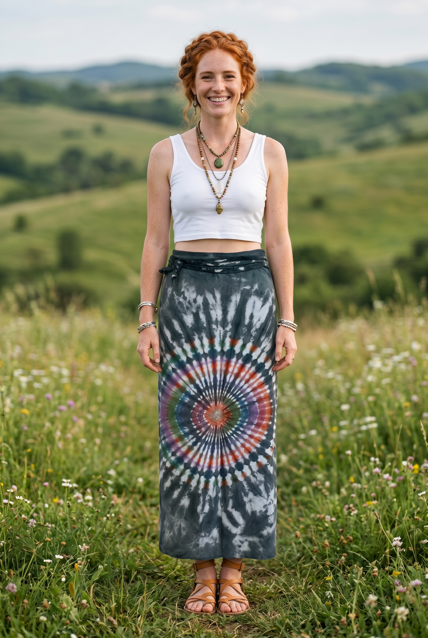 Luna Spiral Batik Sarong – Renk Geçişli Viskon Çok Amaçlı Sarong Etek & Elbise