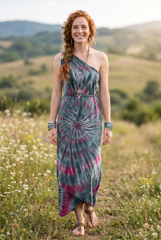Silver Bloom Batik Sarong – Renk Geçişli Viskon Çok Amaçlı Sarong Etek & Elbise