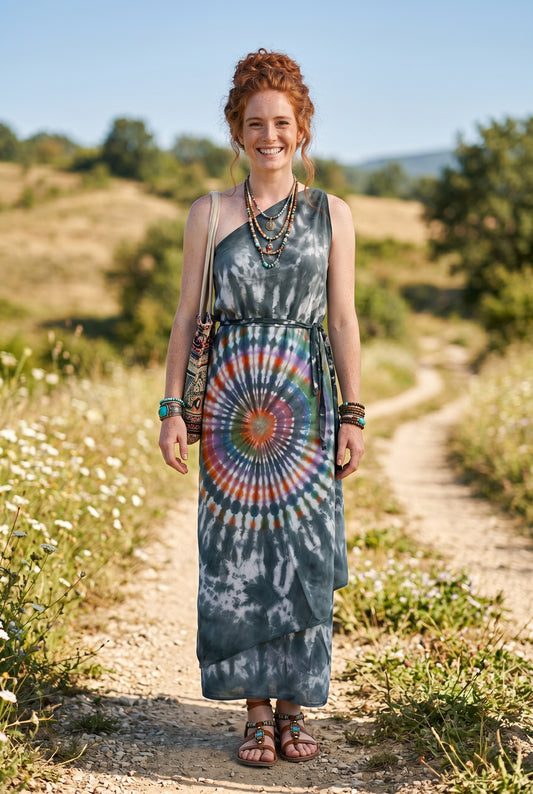 Luna Spiral Batik Sarong – Renk Geçişli Viskon Çok Amaçlı Sarong Etek & Elbise