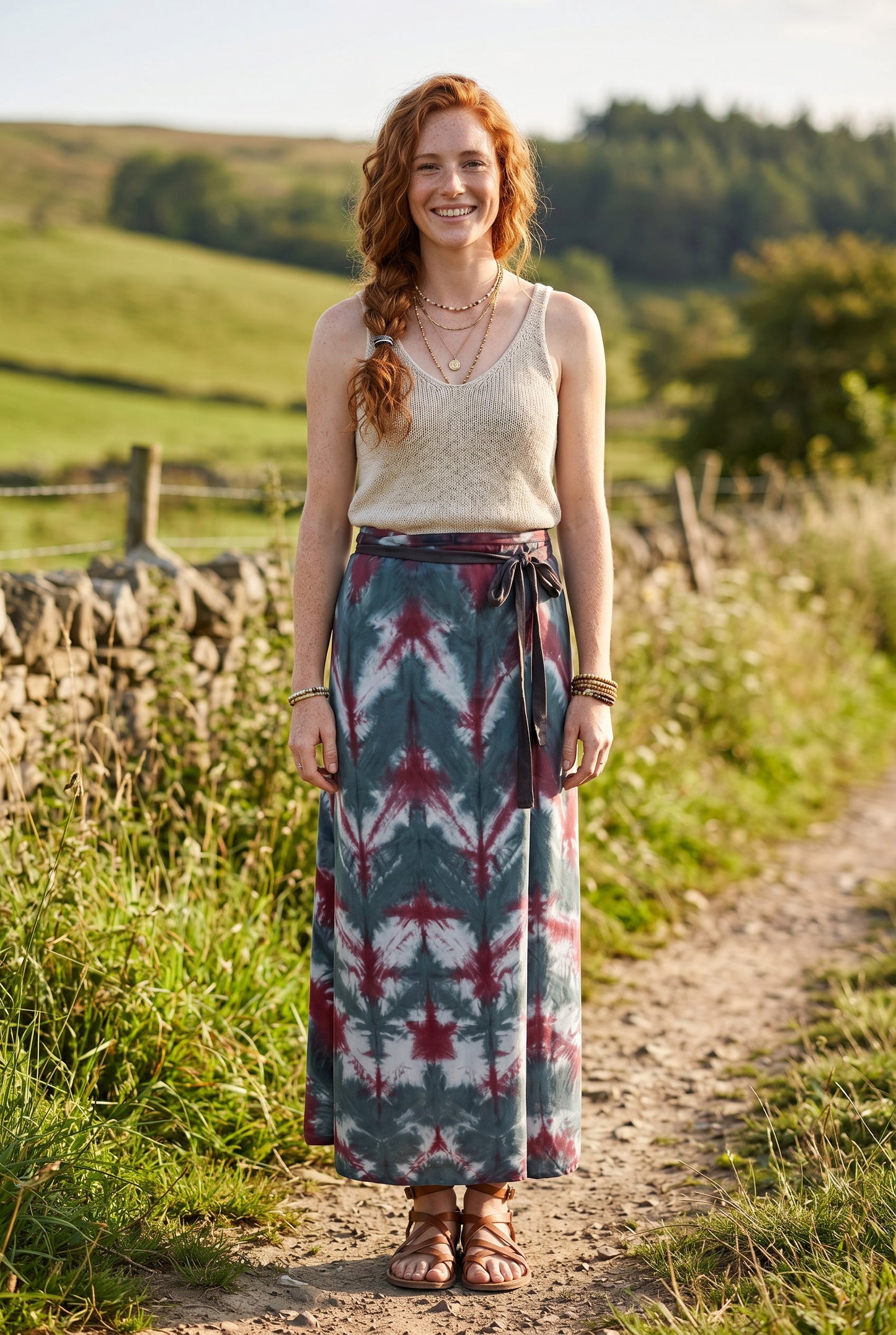 Nordic Spirit Batik Sarong – Renk Geçişli Viskon Çok Amaçlı Sarong Etek & Elbise