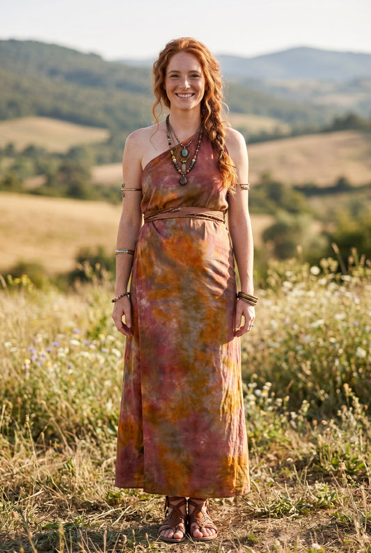 Terra Glow Batik Sarong – Renk Geçişli Viskon Çok Amaçlı Sarong Etek & Elbise
