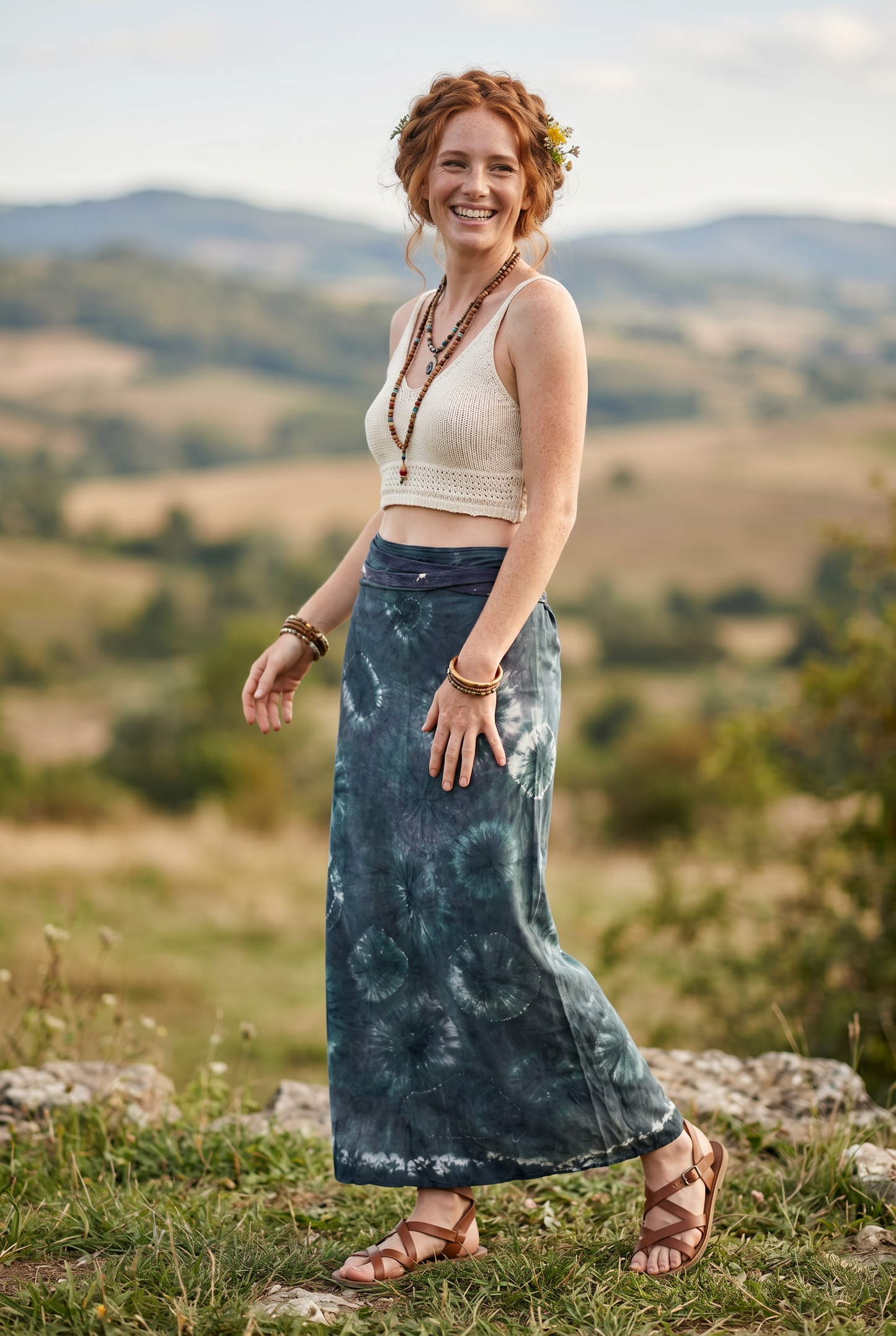 Shadow Moon Batik Sarong – Renk Geçişli Viskon Çok Amaçlı Sarong Etek & Elbise