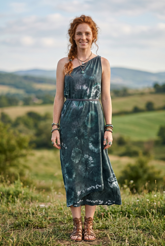 Shadow Moon Batik Sarong – Renk Geçişli Viskon Çok Amaçlı Sarong Etek & Elbise