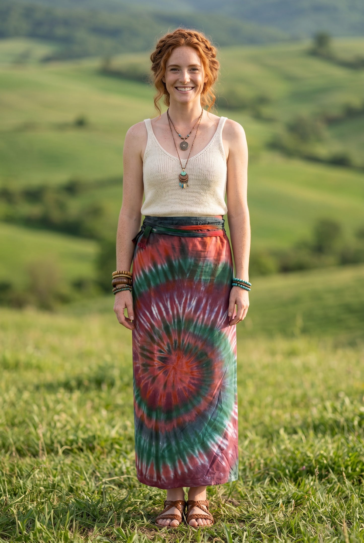 Forest Fire Batik Sarong – Renk Geçişli Viskon Çok Amaçlı Sarong Etek & Elbise