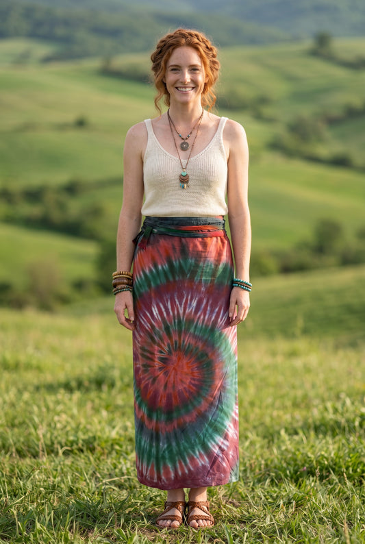 Forest Fire Batik Sarong – Renk Geçişli Viskon Çok Amaçlı Sarong Etek & Elbise