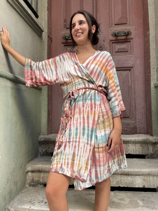 Sunset Dune Batik Kimono