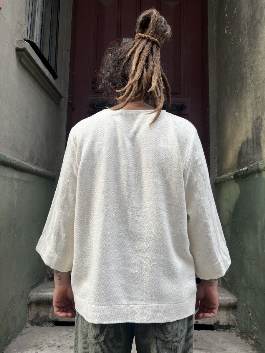 Soren Etnik Dokuma Erkek Bluz – Tek Üretim – %100 Pamuk, Sürdürülebilir