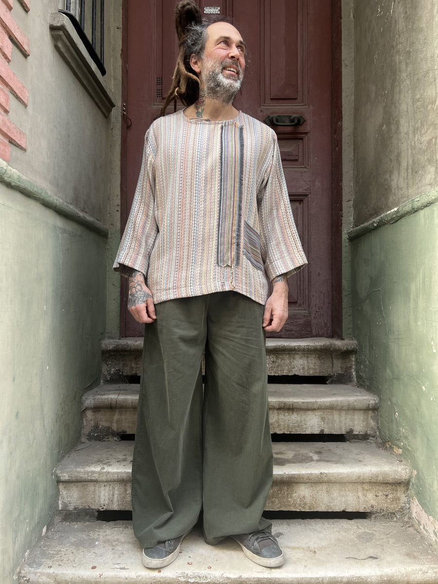 Avelon Tasarım Dokuma Erkek Bluz – %100 Pamuk, Sürdürülebilir