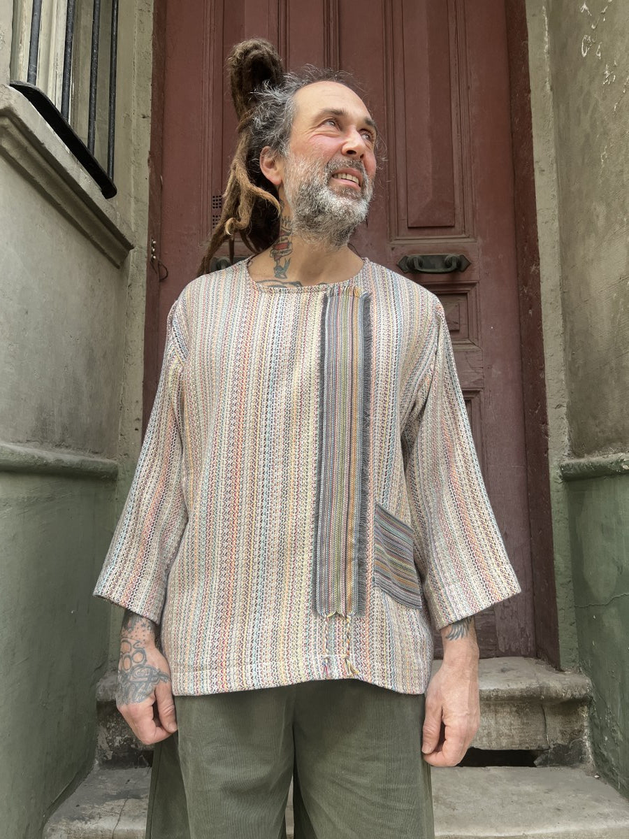 Avelon Tasarım Dokuma Erkek Bluz – %100 Pamuk, Sürdürülebilir