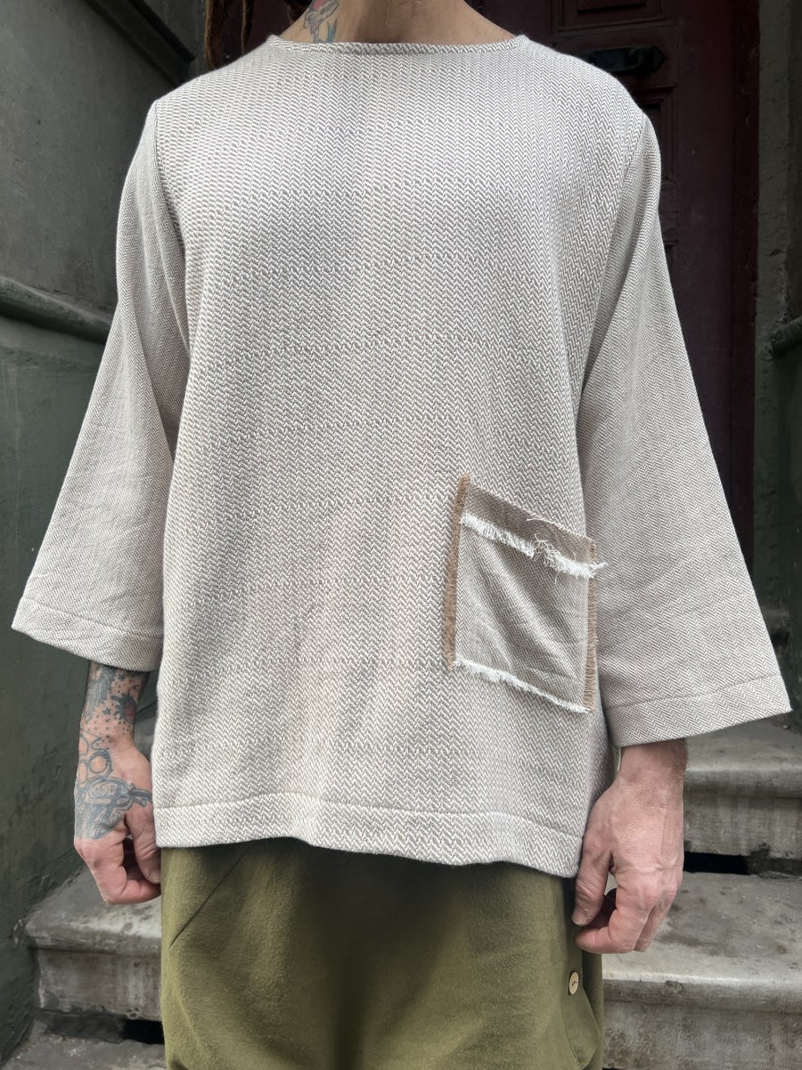 Lora Dokuma Erkek Bluz – Tek Üretim – %100 Pamuk, Sürdürülebilir