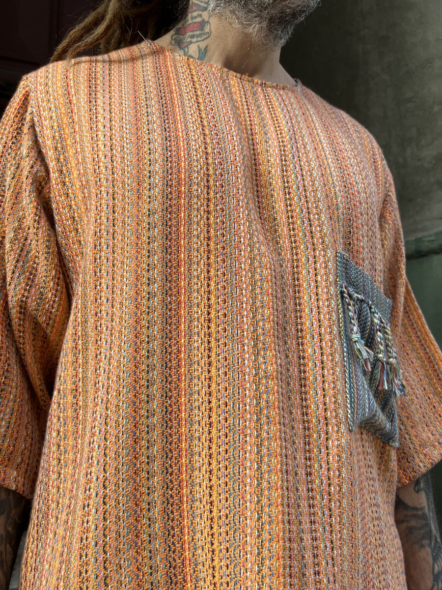 Solis Turuncu Etnik Dokuma Erkek Bluz