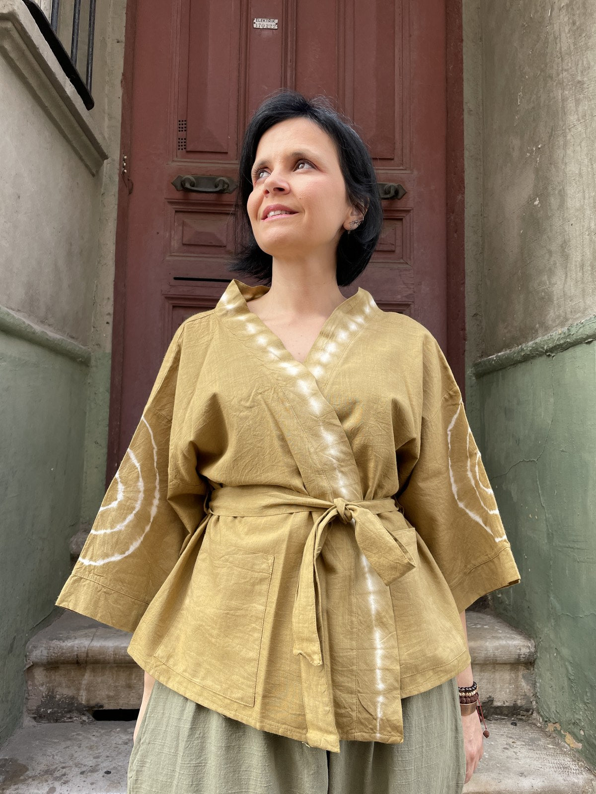 Bohem Yeşil Batik Kadın Kimono