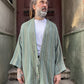 Doğa Nefesi Yeşil Dokuma Erkek Kimono