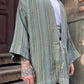 Doğa Nefesi Yeşil Dokuma Erkek Kimono