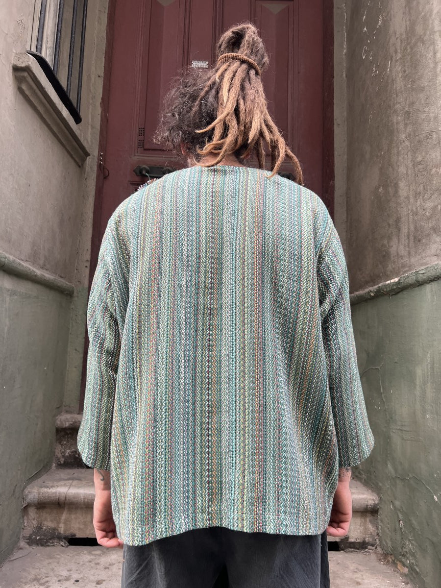 Aureon Tasarım Dokuma Erkek Bluz – %100 Pamuk, Sürdürülebilir