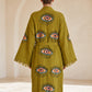 Göz Desenli Müslin Kimono Kaftan – Yeşil