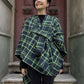 Kadın Renkli Ekoseli Panço – Rahat ve Şık Bohem Tarz