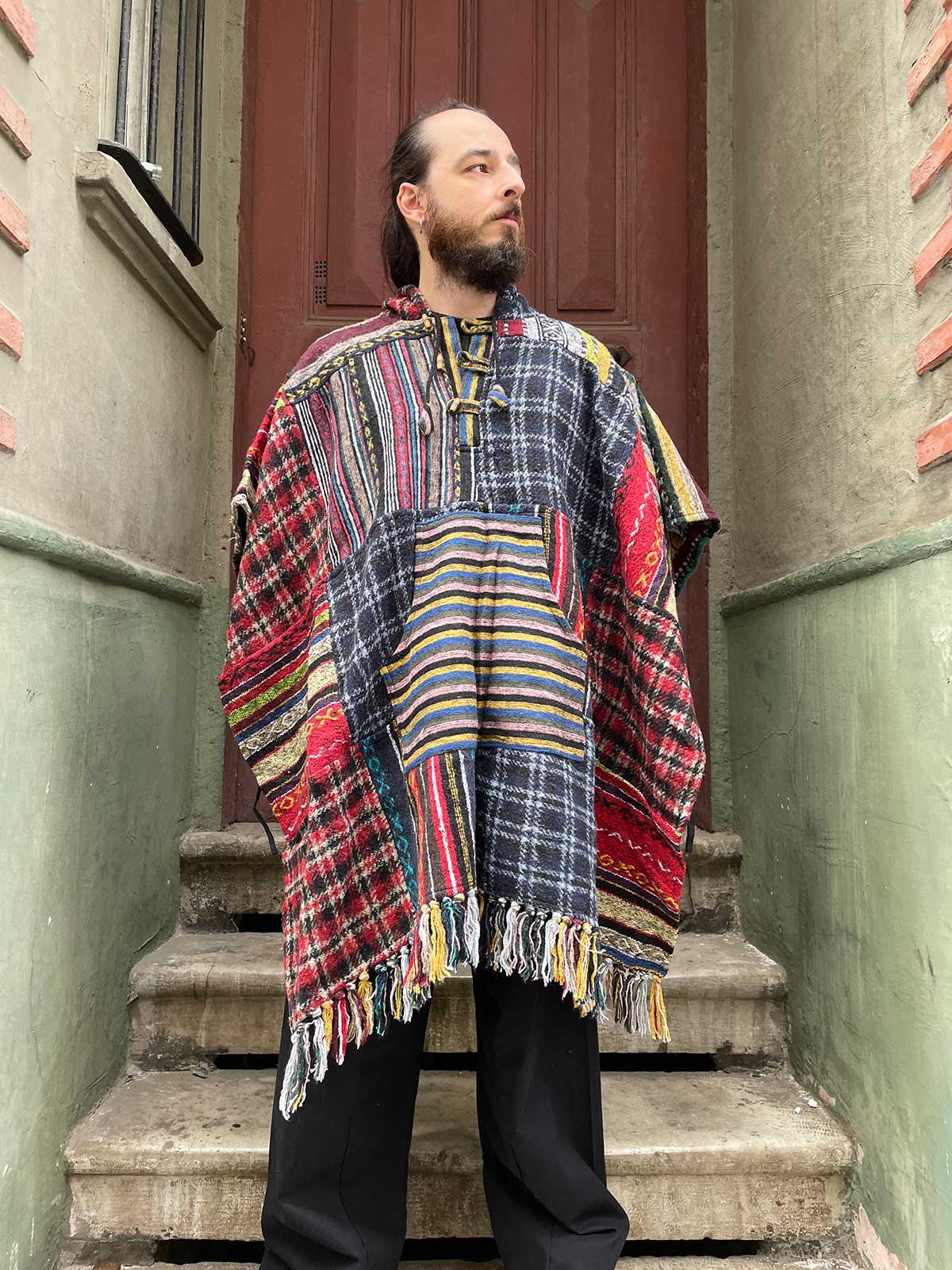 Unisex Nepal Patchwork Renkli Gheri Panço