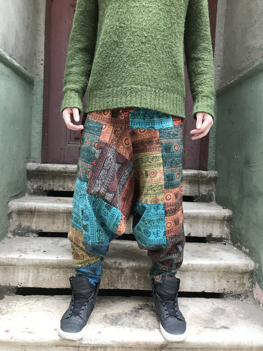 Unisex Nepal Patchwork Aum Şalvar