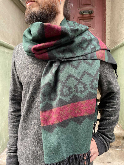 Bohem Unisex Çift Taraflı Şal